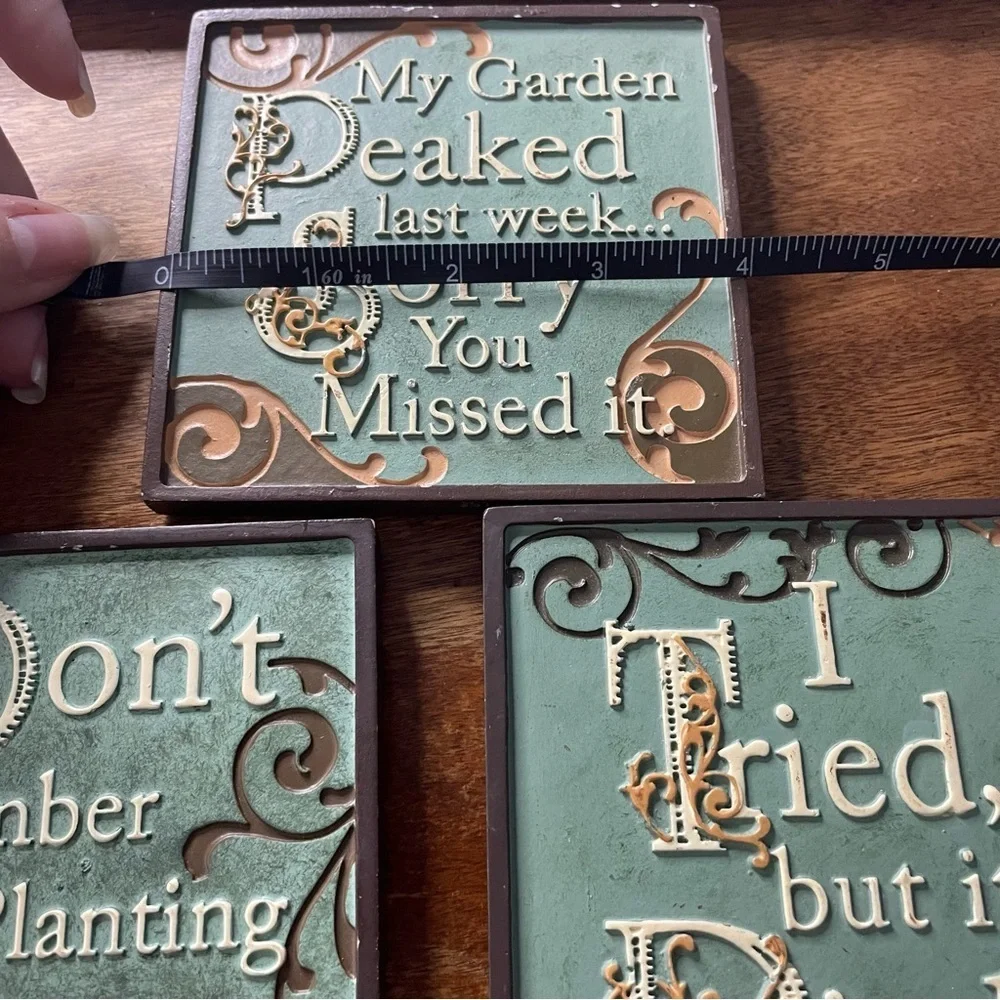 Garden Mini Plaque Collection Set of Three Funny Sayings Wall Hanging Decor - Picture 6 of 6